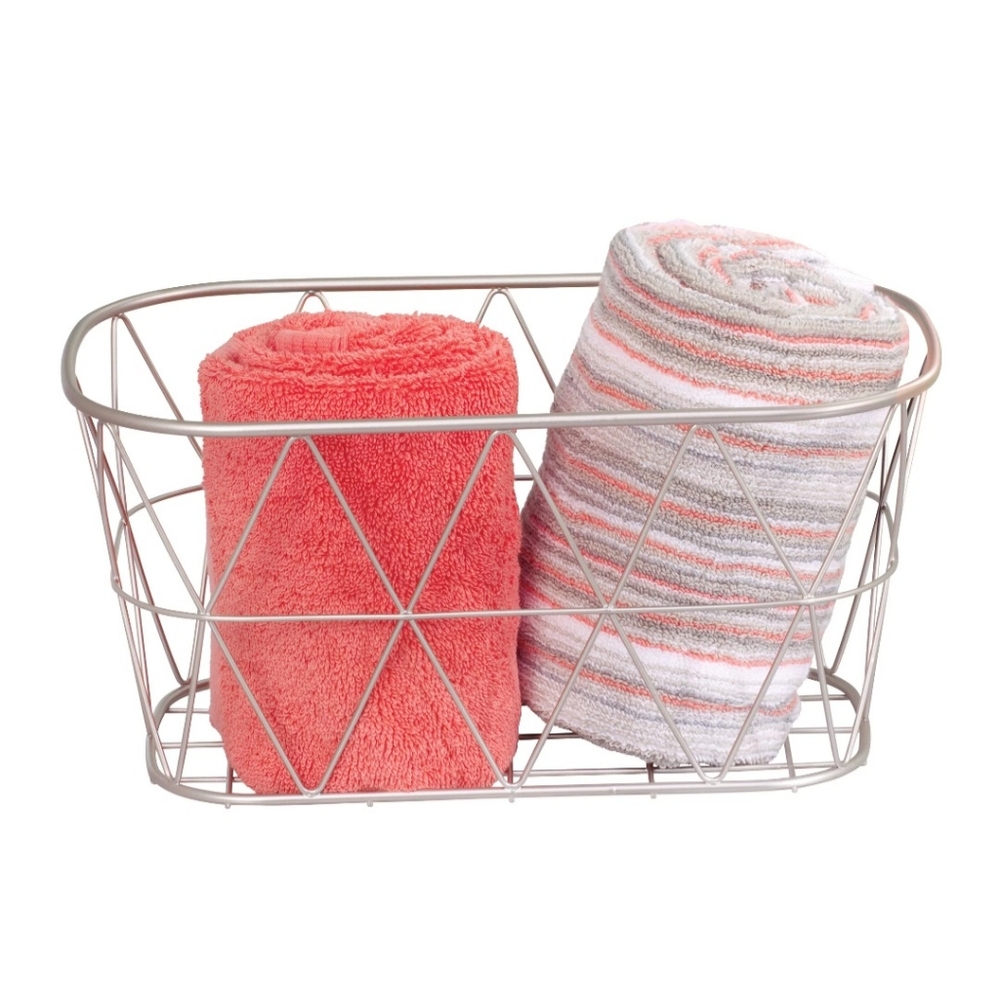 BETTER HOMES and GARDENS Small Bathroom Satin Steel Wire Silver Storage …